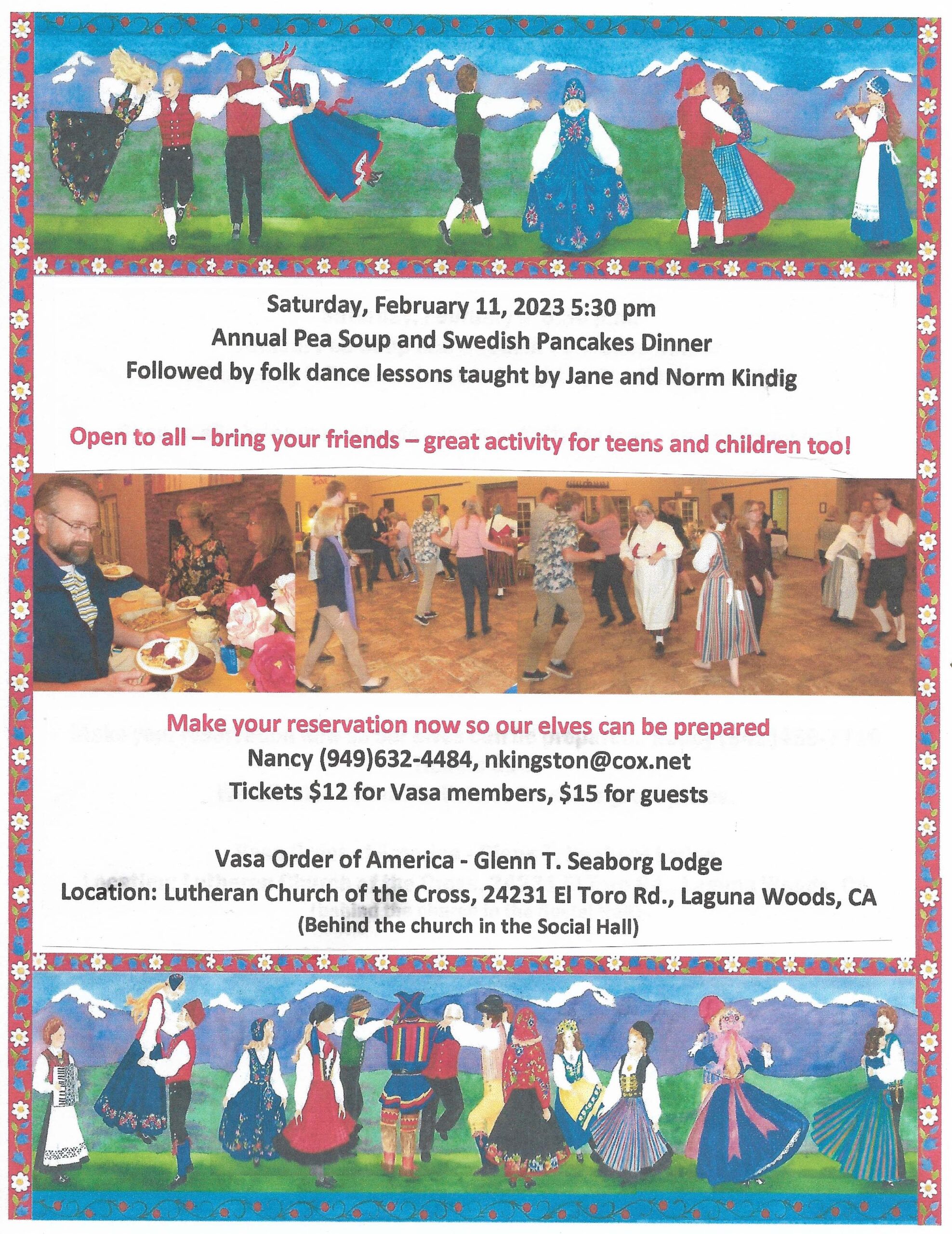 Annual Peas Soup and Swedish Pancakes Dinner and Dance